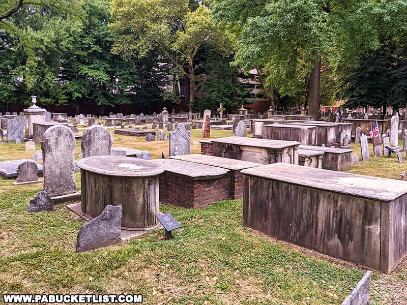 Christ Church Burial Ground in Philadelphia was established in 1719.