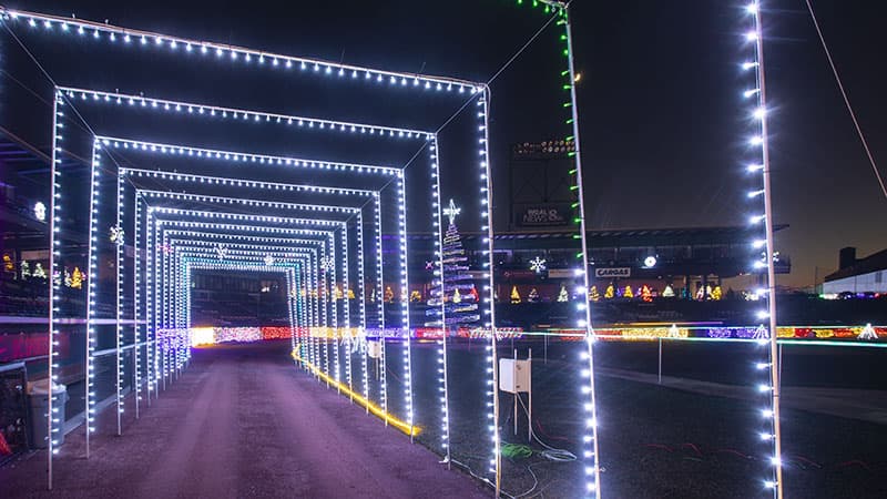 One of several "light tunnels" along the route of the Christmas Spirit drive-thru light show in Lancaster Pennsylvania.