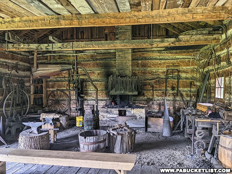 Scenes from the movie "The Pale Blue Eye" were filmed in the blacksmith shop at the Compass Inn Museum.