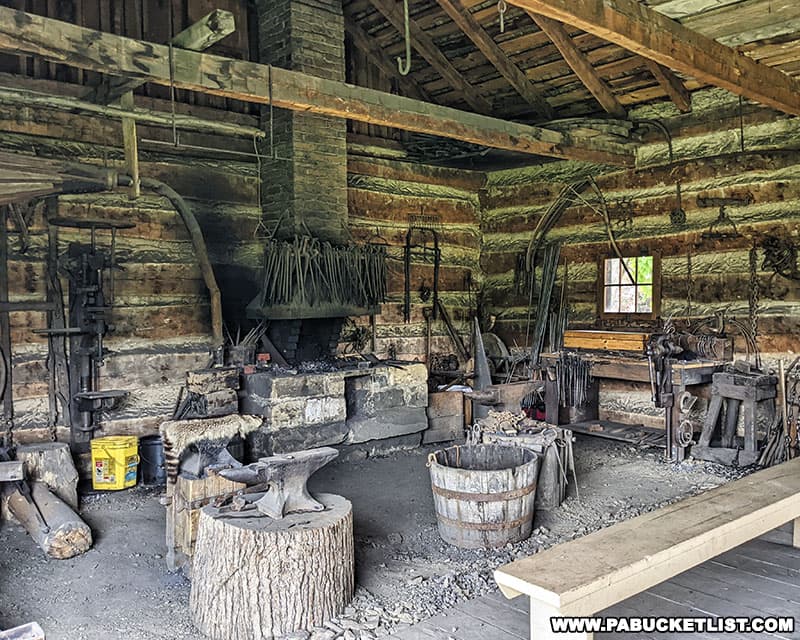 Many taverns and inns of this time period had blacksmith shops to repair wagons and stagecoaches.