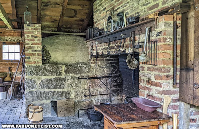 The summer kitchen at the Compass Inn Museum is housed in a separate structure behind the inn.