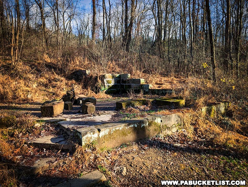 Ruins of the Frankfort House resort near the mineral springs at Raccoon Creek State Park.
