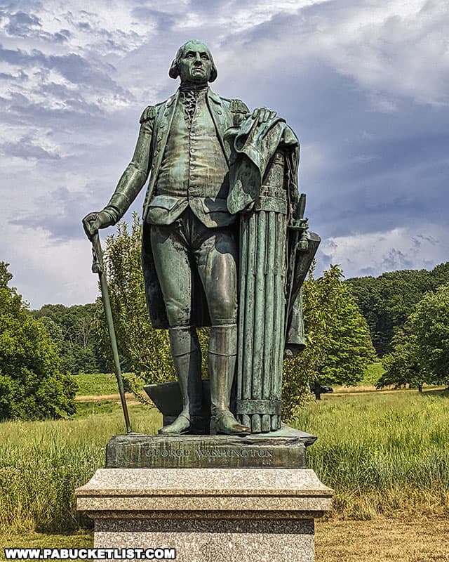 George Washington statue near what was his headquarters at Valley Forge.