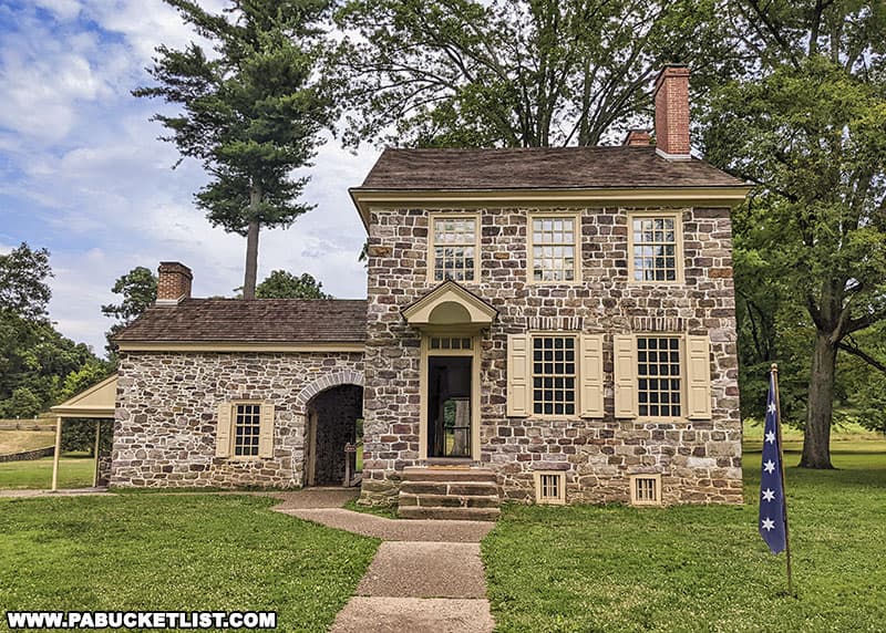 George Washington's headquarters at Valley Forge was originally built for Isaac Potts, operator of a nearby grist mill.