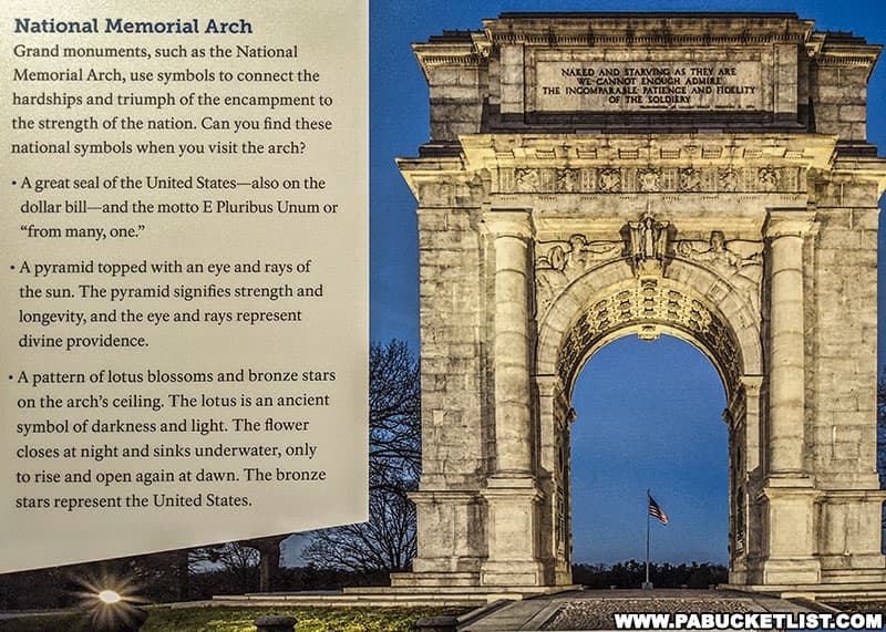 Description of the National Memorial Arch at Valley Forge.