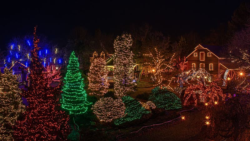 Christmas light display at Peddler’s Village in Bucks County Pennsylvania.