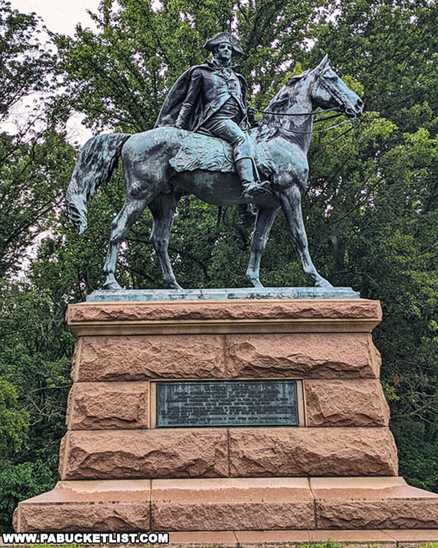 Statue honoring General Anthony Wayne at Valley Forge.