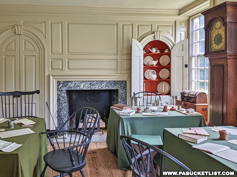 The dining room in Washington's headquarters at Valley Forge.