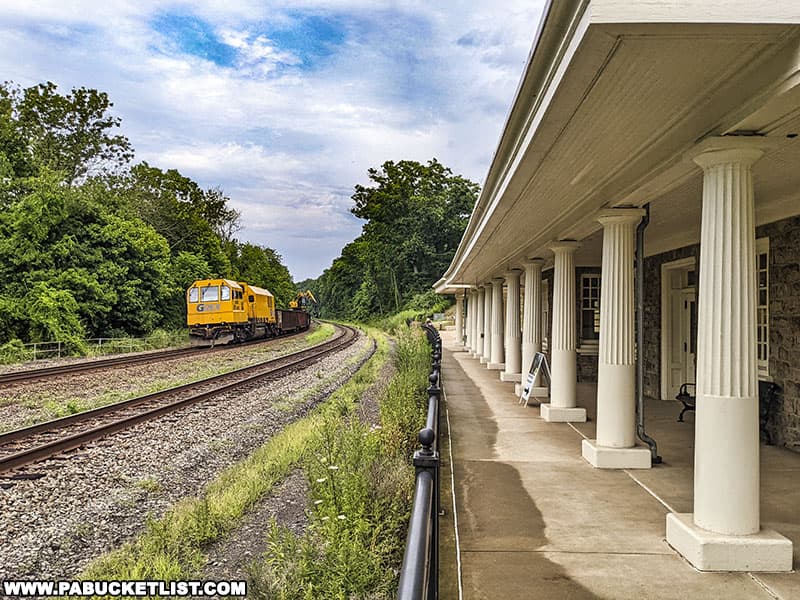 The Valley Forge railroad station was built in a Colonial Revival style to honor nearby Washington's Headquarters.