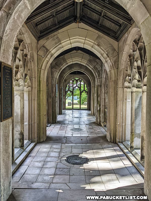 An ornate passageway at the Washington Chapel on the north side of Valley Forge National Historic Park.