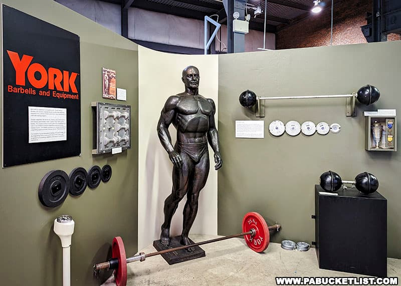 The York Barbell Company exhibit at the York County Agricultural and Industrial Museum in York Pennsylvania.