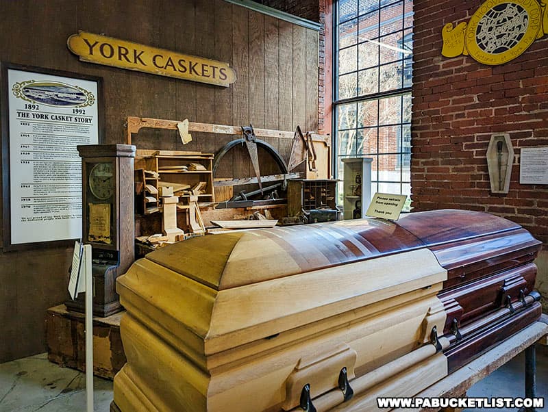 The York Casket exhibit at the York County Agricultural and Industrial Museum in York Pennsylvania.