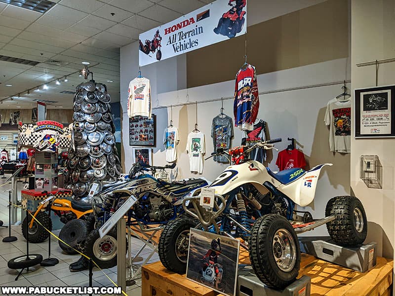 An exhibit featuring the evolution of ATVs at the AACA Museum in Hershey Pennsylvania.