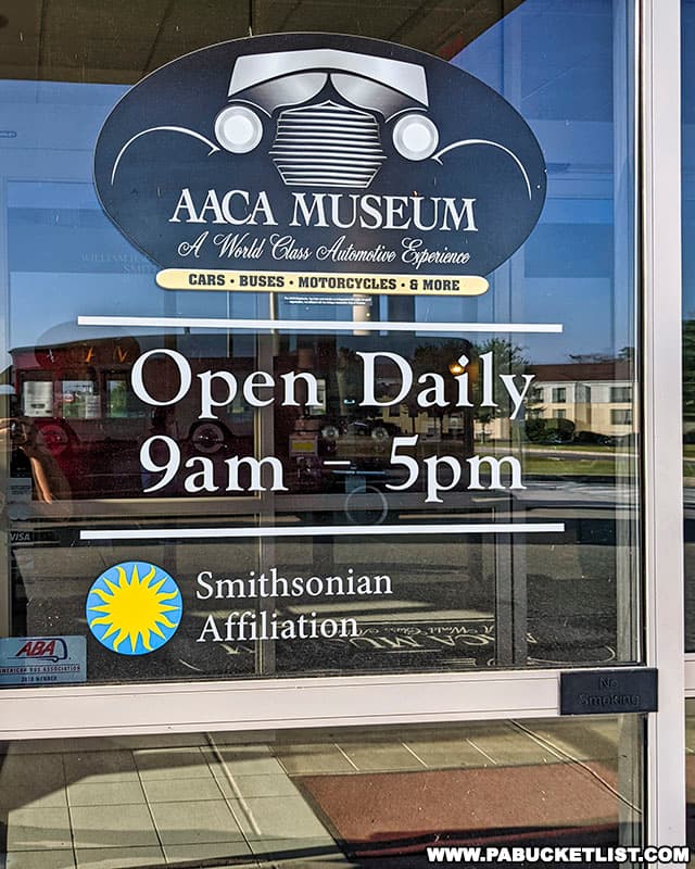 The AACA Museum in Hershey is open daily from 9 am until 5 pm.