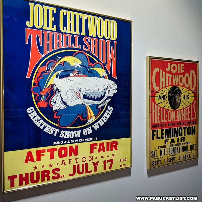 Joie Chitwood show posters on display at the AACA Museum in Hershey Pennsylvania.