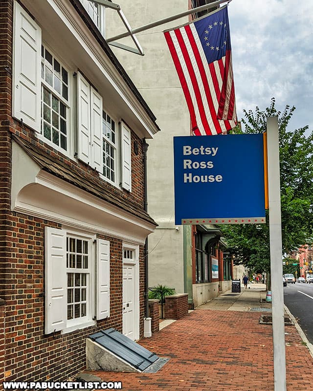 The front of the Betsy Ross House on Arch Street in Philadelphia.
