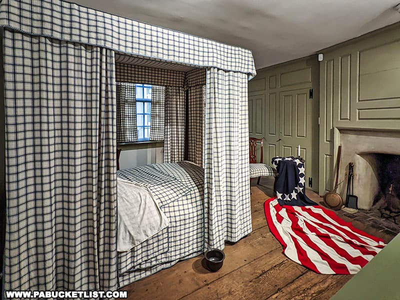 Betsy Ross's bedroom, where she would have worked on the American flag in private.