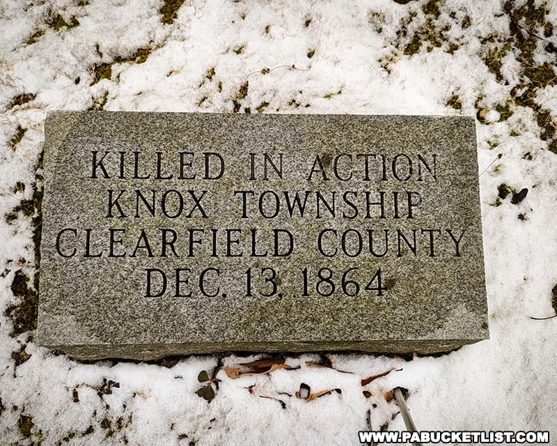 Edgar Reed gravesite historical marker in Phillipsburg Pennsylvania.
