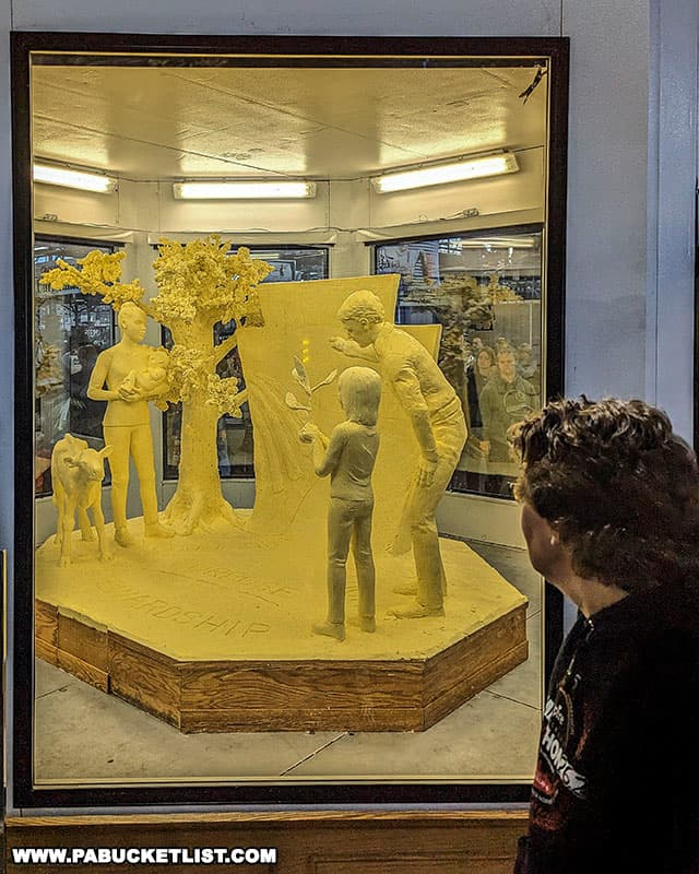 The Farm Show butter sculpture is made out of over 1000 pounds of butter.