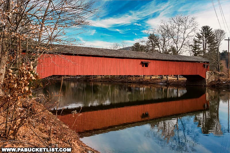 Hillsgrove Covered Bridge in Sullivan County is the ninth-longest covered bridge in Pennsylvania.