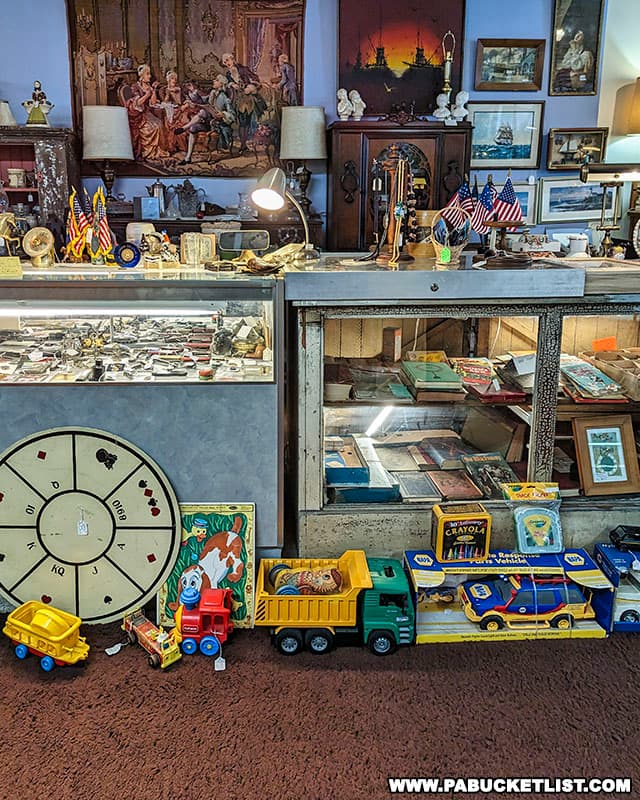 Vintage toys at I99 Antiques in Blair County Pennsylvania.