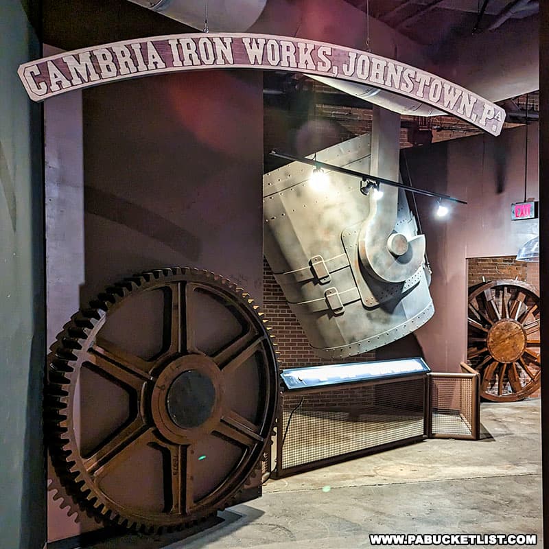Cambria Iron Works exhibit at the Johnstown Heritage Discovery Center in Cambria County Pennsylvania.