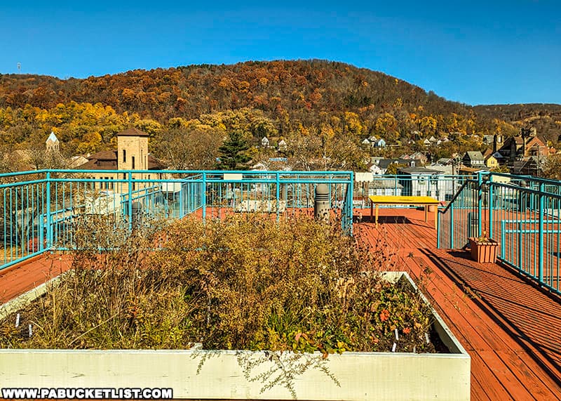 The rooftop garden at the Johnstown Heritage Discovery Center in Cambria County Pennsylvania.