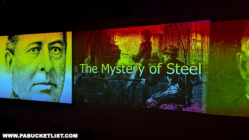 "The Mystery of Steel" movie that is shown at the Johnstown Heritage Discovery Center in Cambria County Pennsylvania.