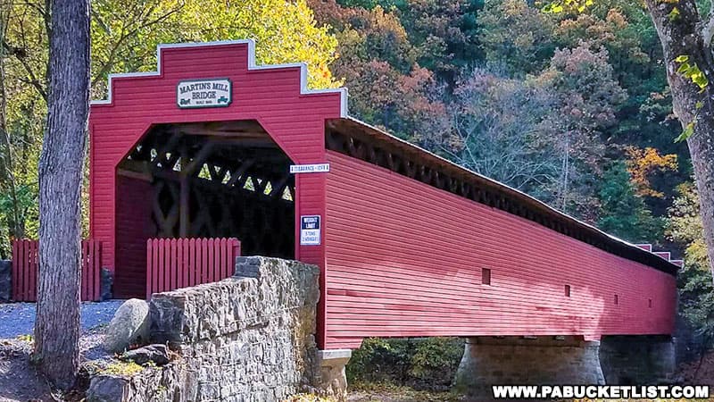 Martin’s Mill Covered Bridge in Franklin County is the second-longest covered bridge in Pennsylvania.