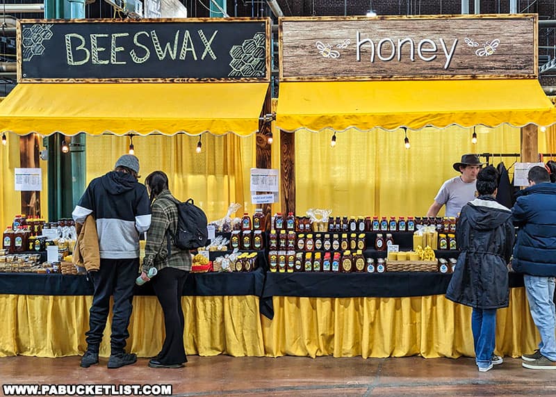 Beeswax and honey exhibits at the Pennsylvania Farm Show in Harrisburg.