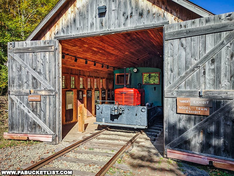 Restored Brookville locomotive at the Pennsylvania Lumber Museum in Potter County PA.