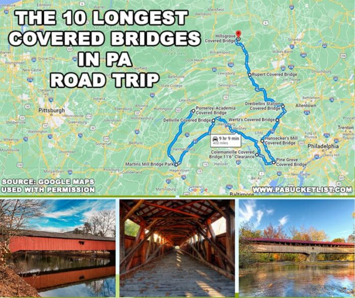The 10 longest covered bridges in PA road trip.