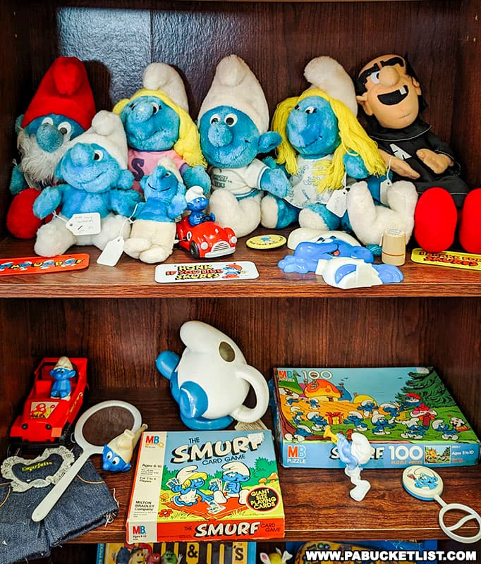 Smurf collectibles at the Stuff Store in Curwensville Pennsylvania.