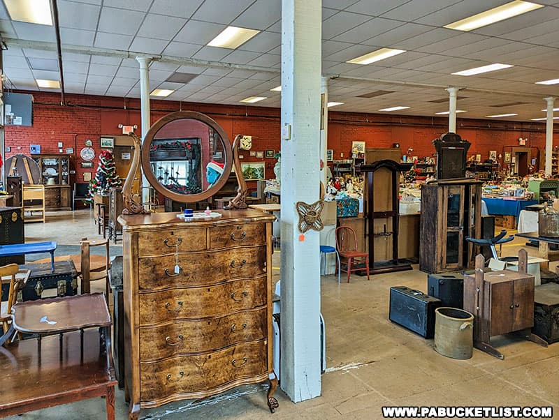 Vintage furniture for sale at The Stuff Store in Curwensville Pennsylvania.