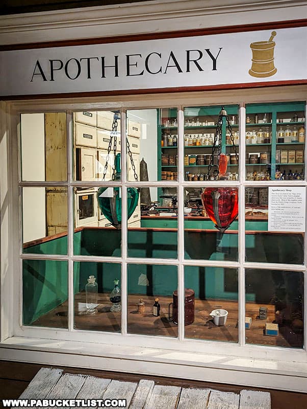 Apothecary on the Street of Shops at the York County Historical Society Museum in York PA.