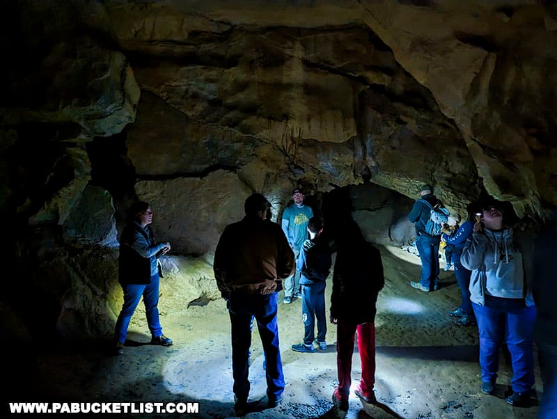 Inside one of the larger chambers at Black-Coffey Caverns in Franklin County Pennsylvania.