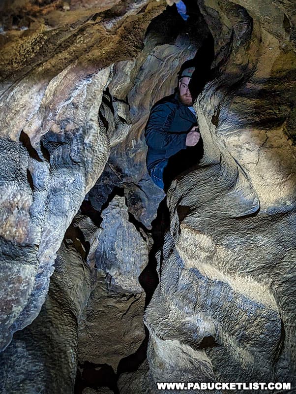Visitors to Black-Coffey Caverns are given the option to explore some of the smaller passageways on their own.