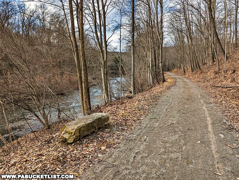 The Clarion-Little Toby Trail follows a former railbed along the banks of the Clarion River and Little Toby Creek.