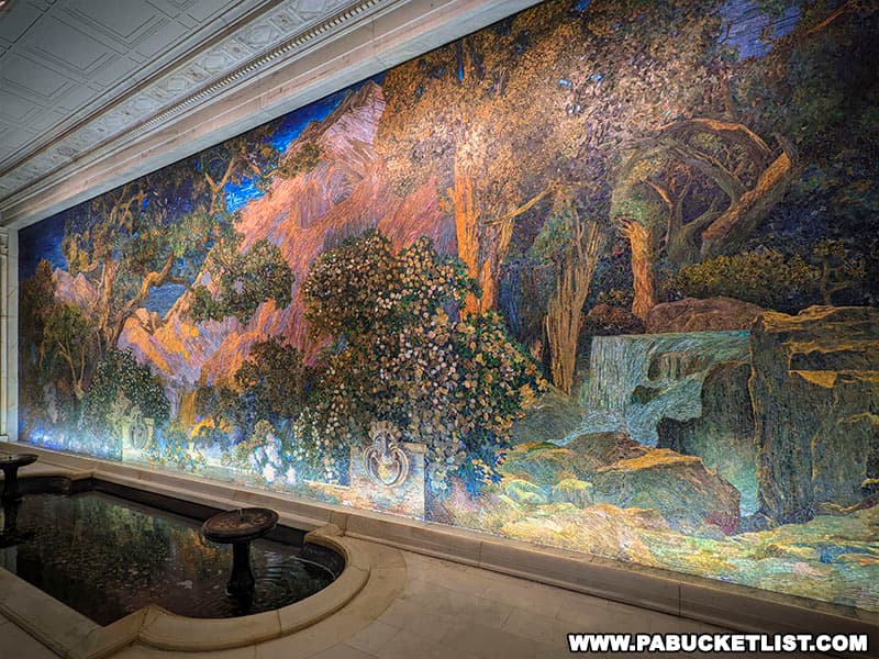 It took Tiffany workers a year and a half to produce the glass and another year to create the mural known as The Dream Garden.