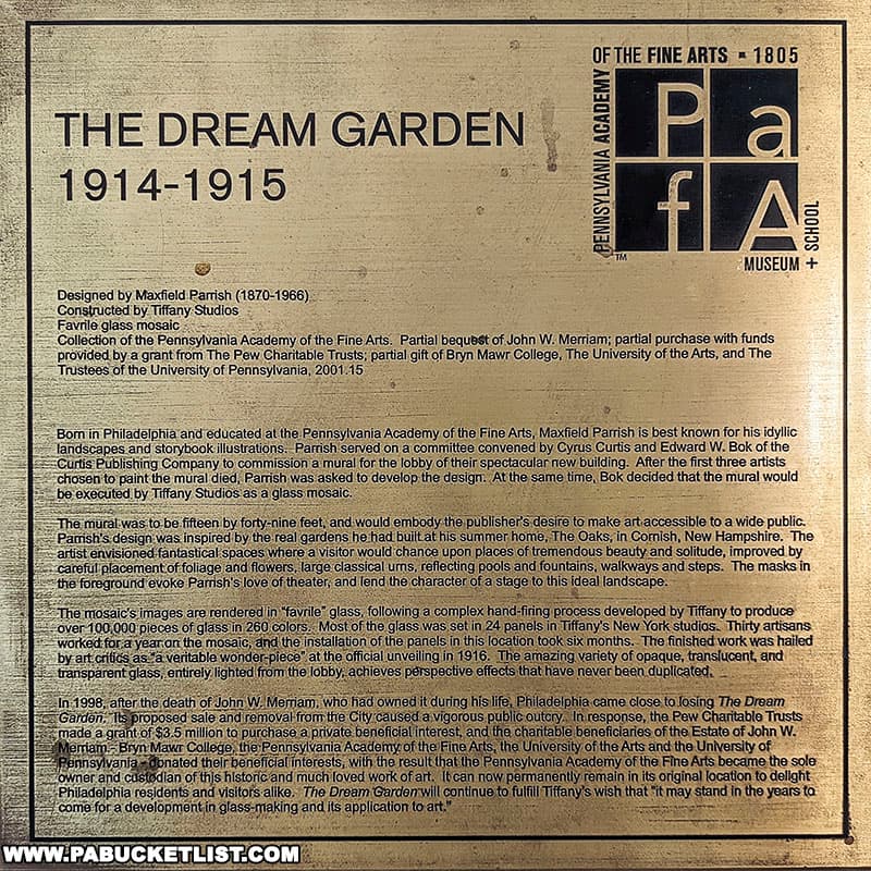 The Dream Garden was commissioned for the lobby of the Curtis Publishing Building in Philadelphia.