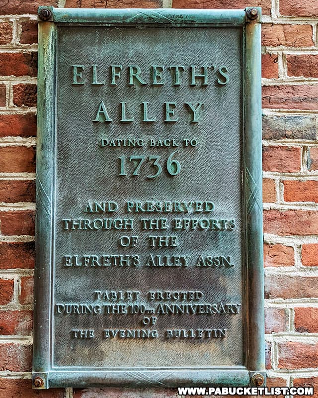 Elfreth's Alley is preserved through the efforts of the Elfreth's Alley Association.