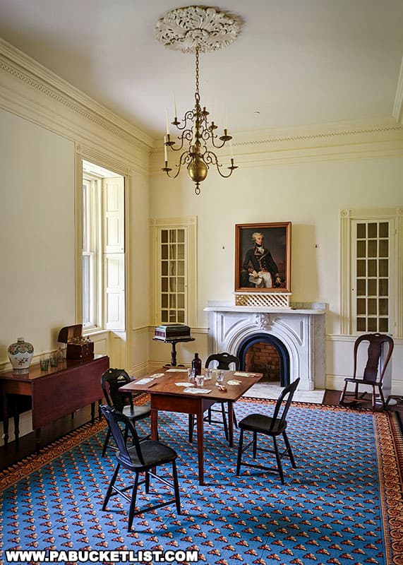 A parlor room at Friendship Hill in Fayette County Pennsylvania.
