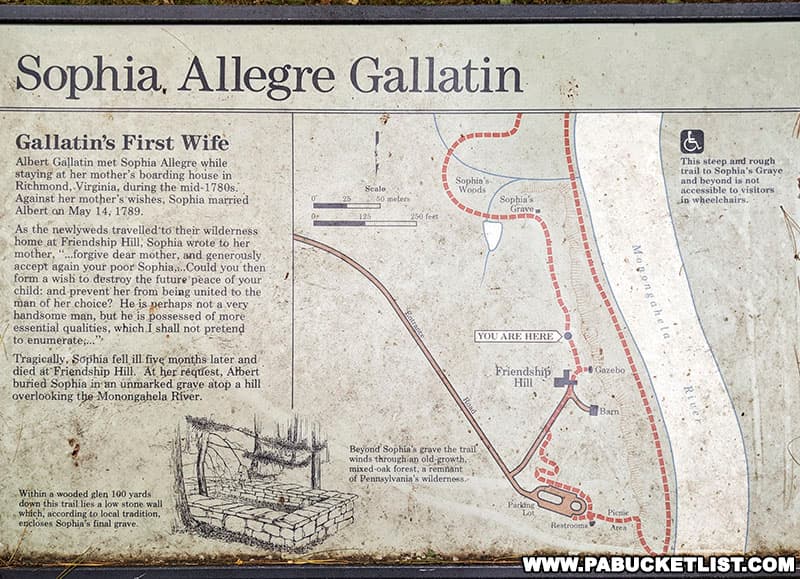 Information about Albert Gallatin's first wife Sophia who died 5 months after they were married.