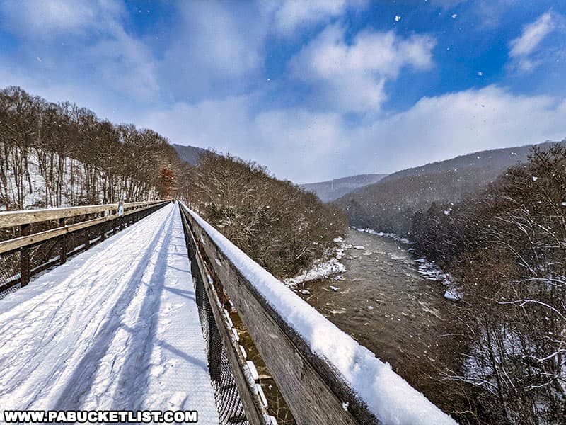 The High Bridge over the Youghiogheny River during Winterfest at Ohiopyle State Park in 2022.