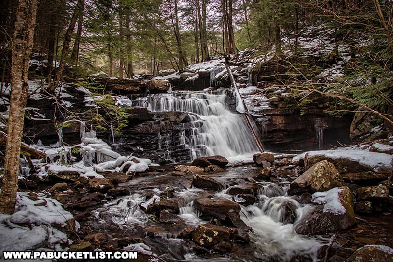 Lake Leigh Falls is the uppermost waterfall on Glen Leigh at Ricketts Glen State Park.