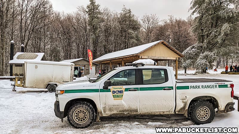 Park Rangers at Ohiopyle State Park during Winterfest in 2022.