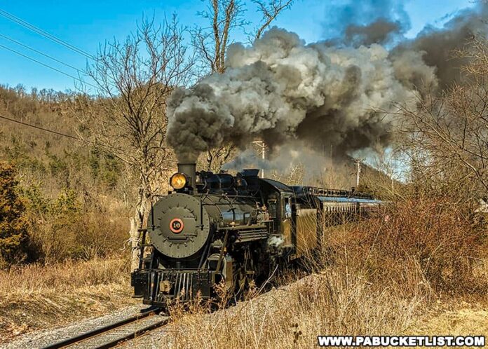 Steam-powered locomotive service returned to the East Broad Top Railroad in February 2023.