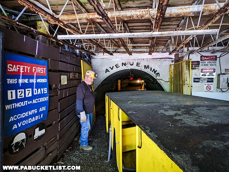 Entering what was formerly called the Avenue Mine, now the Tour-Ed coal mine near Pittsburgh Pennsylvania.