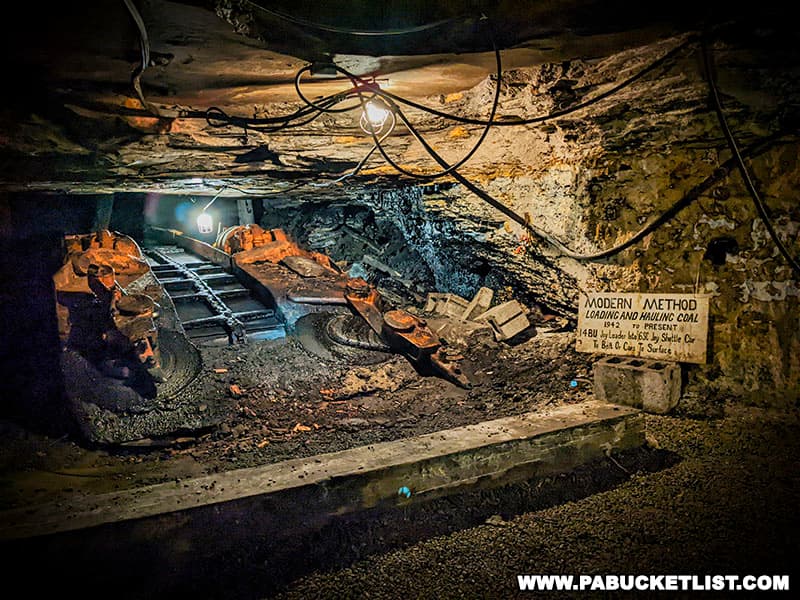 Modern mining methods displayed inside the Tour-Ed coal mine in Tarentum.