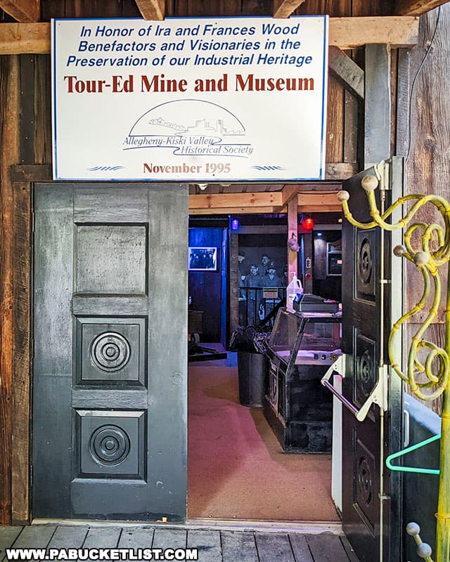 Entrance to the Tour Ed Coal Mine and Museum near Pittsburgh Pennsylvania.